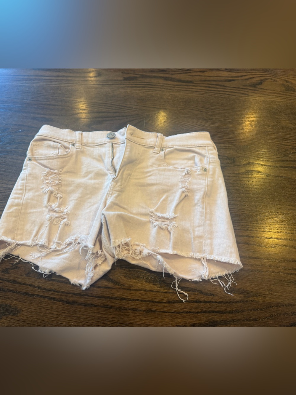 Express Pale Peach/Pink Denim Jeans with Branded Waist Label